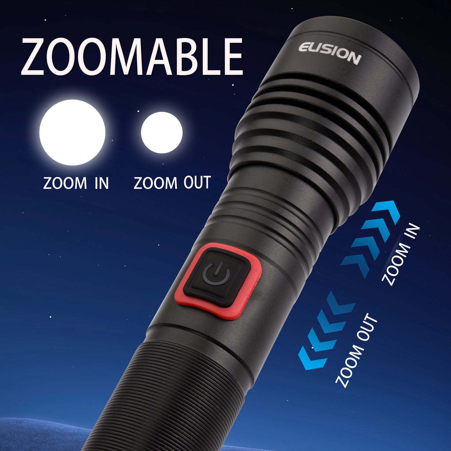 Rechargeable  Laser LED Flashlight Zoomable Power LED Aluminum Body EL8012