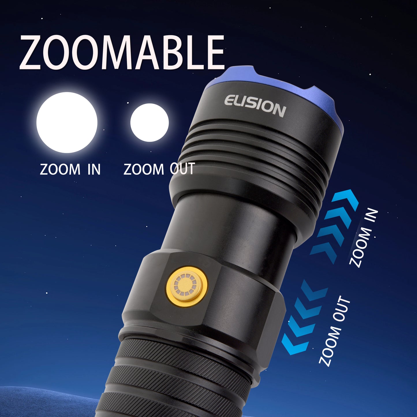 Rechargeable  Laser LED Flashlight Zoomable Power LED Aluminum Body EL8020