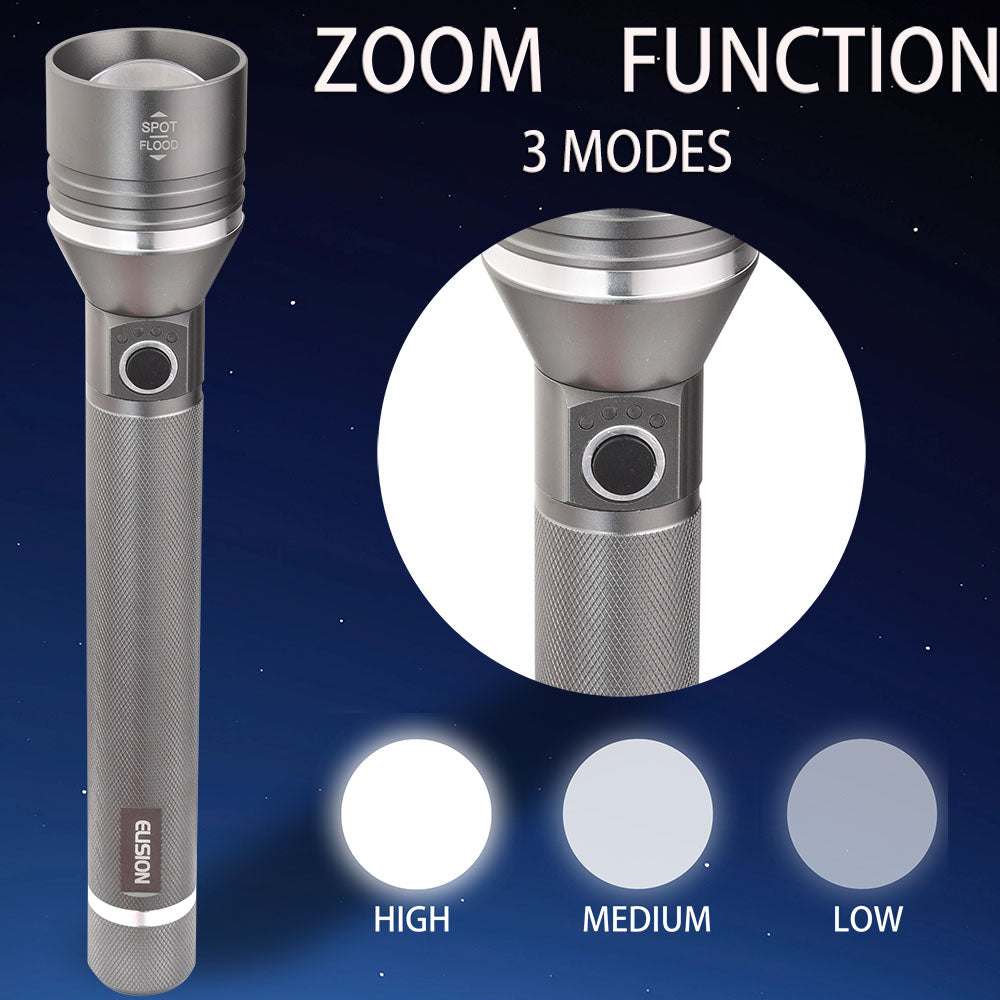 Zoomable Laser Power LED Flashlight Rechargeable LED Aluminum Body EL8011