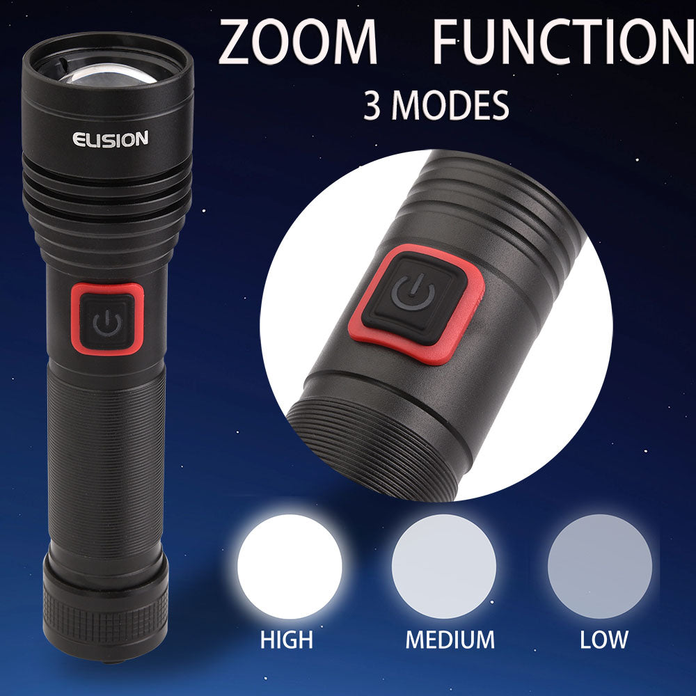 Rechargeable  Laser LED Flashlight Zoomable Power LED Aluminum Body EL8012