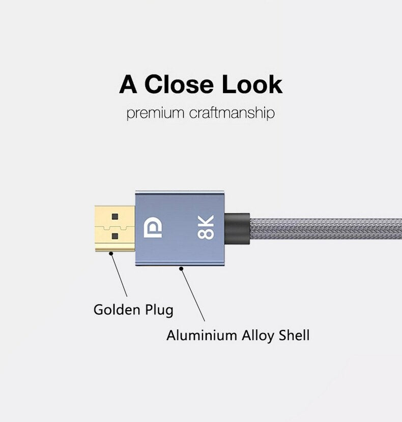 DisplayPort to DisplayPort Cable 8K DP 1.4 Display Port Cable