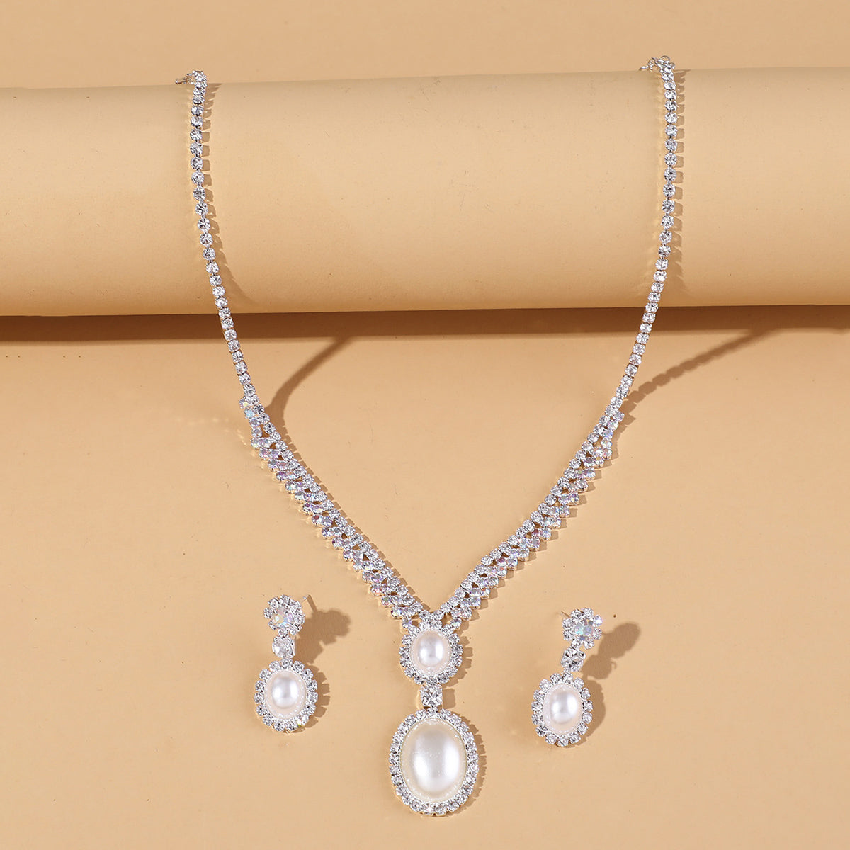 High-End Romantic Personality Women Necklace And Earrings Set 2122 Silver