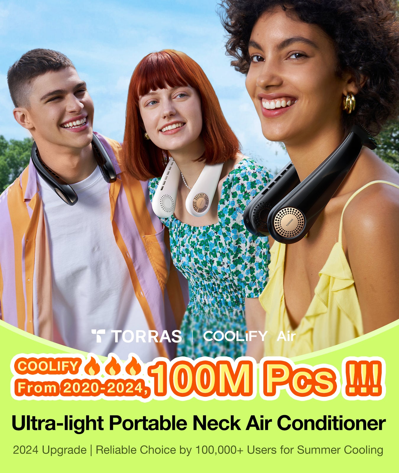 Torras Smart Neck Air Conditioner Cooling Neck Fan Strong Wind Portable Rechargeable EL-Cool