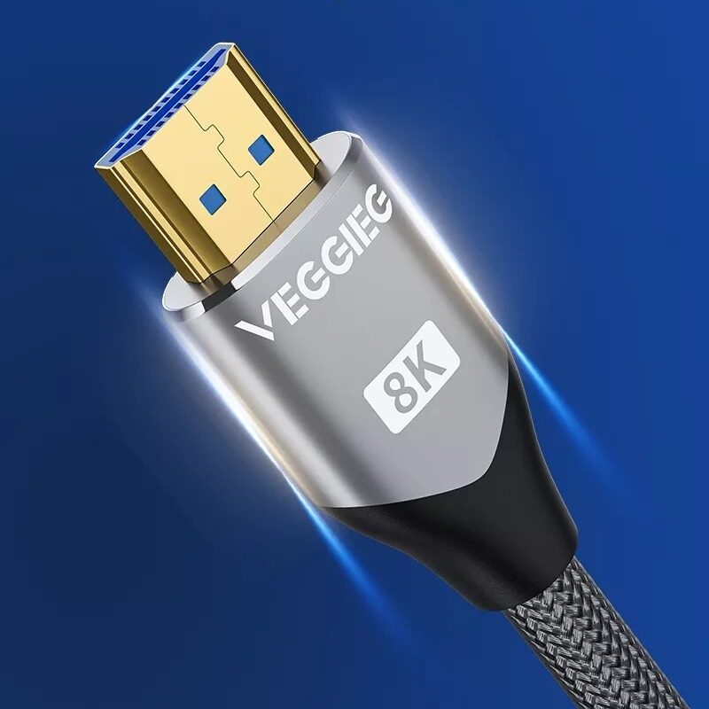 كابل HDMI 2.1 لأجهزة التلفاز عالية الدقة 8K بسرعة عالية 48 جيجابت في الثانية 8K/60Hz 4K/120Hz