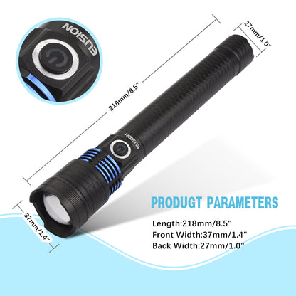 Laser  LED Flashlight Power Zoomable Rechargeable LED Aluminum Body EL8019