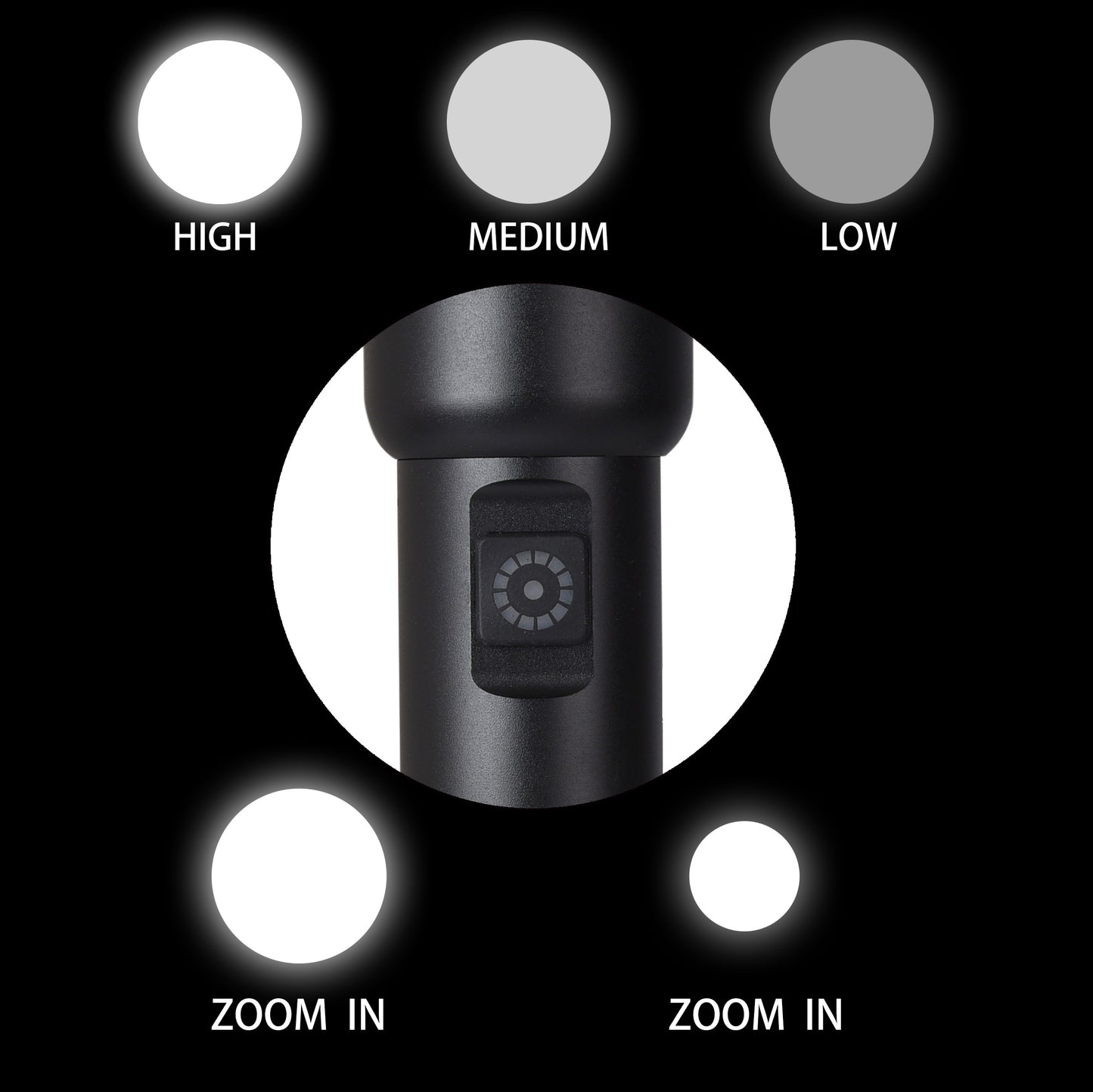 Rechargeable LED Flashlight Zoomable Laser Power LED Aluminum Body EL8021